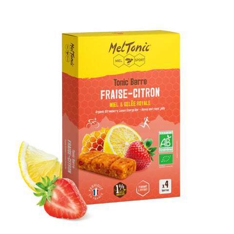 Barre énergétique bio Meltonic fraises/citron Pack de 4